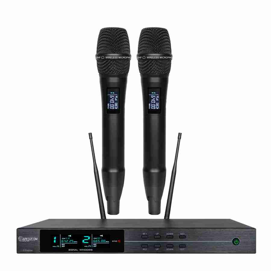 真分集一拖二无线手持话筒