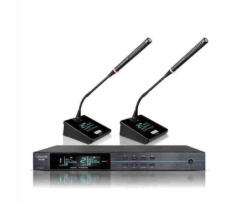 真分级无线一拖二鹅颈话筒