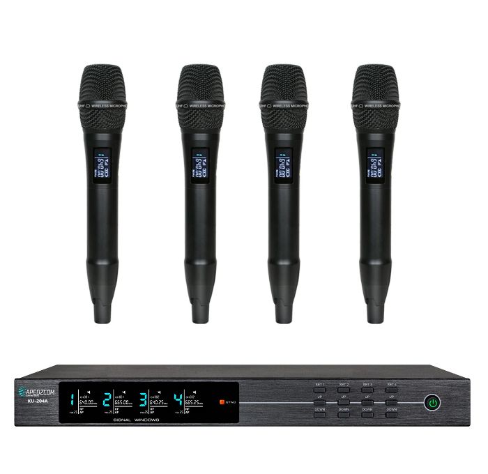 真分级无线一拖四手持话筒